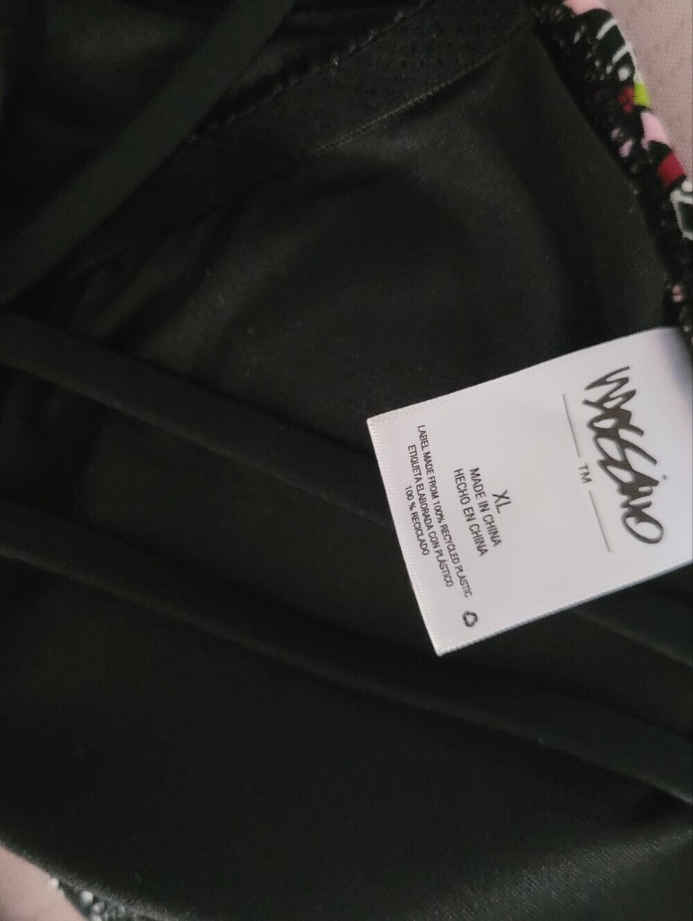 Mossimo Supply Co. Black One-Piece Swimsuit with Pink and Green Trim Size Xl - Picture 2 of 3